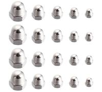 50 Pièces Écrou à Tête Bombée Argenté, en Acier Inoxydable | Finition Lisse, Protection des Extrémités, Usage Sûr, pour Maintenance Moteur et Réparation Automobile