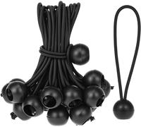 50 Pieces Elastic Bungee Cords With Balls,10 Cm,Black Rubber Bungee Cords,Suitable For Camping Tents,Tarpaulins,Banners,Household Items.