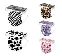 50 Pièces Enfant Masque Tissu Non-tissé 3 Plis Protection Faciale Jetable Antipoussière Doux Respirant Haute Qualité Plein Air Hommes Et Femmes Mignonne Impression Bandeaux (C-3)