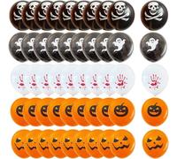 50 Pièces Épaississement Des Ballons En Latex D'Halloween,Imprimés Avec Motifs De Citrouille,Fantôme,Crânes Et Texte,Arche Ballon Halloween (Orange,Noir,Blanc)