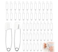 50 Pièces Épingles de Sûreté 55mm, Épingles à Nourrice pour Vêtements, Blanc Épingle de Sûretés, pour Couches, Vêtements, DIY, Pantalons, Durables et Pratiques, Convenient and Safe