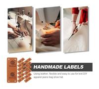 50 Pièces Étiquette En Simili Cuir Étiquette À La Main Étiquette Pliante Étiquettes À La Main Bouton Avec Trous Étiquette En Relief Embellissement Tricot