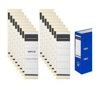 50 Pièces Étiquettes Autocollantes Pour Dos De Classeur, 54 x 190 mm Étiquettes Self Adhesive Pour Dossiers Étroits de 5 cm/8 cm, Étiquette dos Classeur pour Bureau et école, Blanc