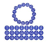 50 Pièces Étiquettes D'identification Rondes Numérotées 1-50 | Design Clair des Chiffres, Résistance aux Dommages, Portabilité Pratique, Étanche, pour Bureaux et Lieux Publics