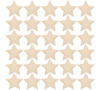 50 Pièces Étoiles Artisanales en Bois Inachevé, Décoratives | Surface Lisse et Peignable, Adaptées aux Projets Scolaires, Scrapbooking, Guirlandes, Fêtes de Noël