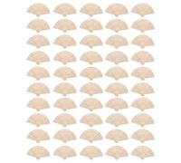 50 Pièces Éventail Bois Pliants Mariage Eventail,Longueur du Ventilateur 20 cm,Pour Mariage, Festival, Fête, événement (Pleine forme de fleur poinçonnée)