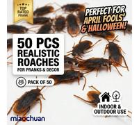 50 pièces Faux cafards réalistes, convenant pour le poisson d'avril et Halloween. Ces cafards réalistes sont parfaits pour des blagues d'intérieur et d'extérieur, applicables à diverses pièces 30 pièc