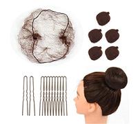 50 Pièces Filets de Chignon Invisibles avec 40 Pièces en U-Forme Cheveux Épingles pour Ballet Danseuse Infirmière Hôtesse de l'air (brun foncé)