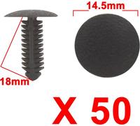 50 Pièces fixation aile fixation Agrafes Pousser Rivet 6mm x 4.5 mm Diamètre trou