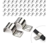 50 Pièces Fixation Grillage Rigide Sur Mur, Attache Fixer Grillage Rigide Pince Collier de Serrage en U 304 Acier Inoxydable Collier Durite Pour Serre Pour la Fixation de Câbles et Fils Ø 5 mm
