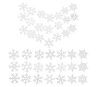 50 Pièces Flocon de Bois Décoratif 20mm, Blanc, pour Loisirs Créatifs | Bois Inachevé, Design Ajouré Rustique, Facile à Personnaliser, pour Garçon Fille, Murs, Carton et Fêtes Style Aléatoire