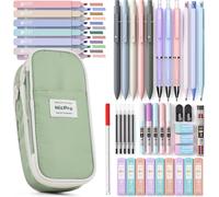 50 Pièces Fournitures Scolaires Avec Étui, 12 Pièces Couleurs Surligneurs Mignons, 5 Pièces Stylos Gel, 6 Porte-Mines Pastel 0,5 & 0,7 & 0,9 & 2,0 Mm Avec Recharges Pour Étudiants[Z674]
