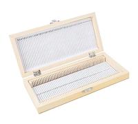50 Pièces G Y Verre Préparé Diapositives De Portée Spécimens avec Boîte De Rangement en Bois Et Couvercle Transparent pour Collection Scientifique Étude Microscopique Organisation Idéale