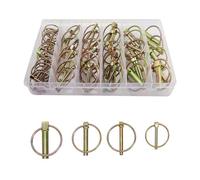 50 pièces Goupilles fendues, Goupilles d'arrêt,Goupille d'arrêt, épingles de sûreté galvanisées, épingles de sûreté, goupilles de traction O-pin, adaptées aux remorques, tracteurs, véhicules agricoles