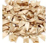 50 pièces, grands nœuds de ruban en satin rose blanc, petites fleurs cadeaux lien décoration mariage nœud papillon DIY fête anniversaire décoration de noël, thanksgiving, halloween Noir,Rose,Blanc,Or 