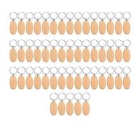 50 Pièces Gravure Sur Bois Porte-clés Vierge En Bois Formes Assorties Inachevé Avec Anneaux En Métal Pour Bricolage Artisanat Rustique