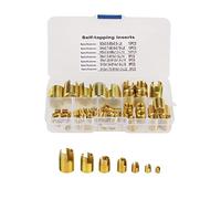 50 PCS Auto-écoutes Insert de filetage, Jeu de combinaisons d'inserts fendus à filetage en laiton, Outil de filetage de réparation, Anneau De Retenue Du Joint