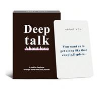 50 pièces Jeu de cartes de conversation pour couple, jeu de cartes de table, jeu de questions-réponses en profondeur, renforcer la relation, créer des liens unicolore, jeu de plateau interactif pour s