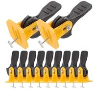 50 Pièces Kit de Nivellement de Carrelage Clips et Pinceau Acier | Plastique Jaune, Pose Murale Sol pour Carreaux Céramiques, Stabilité Renforcée, Accessoire Compatible