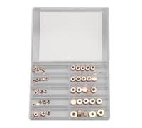 50 Pièces Kit de Remplacement de Couronnes de Montre en Métal, Couronnes Étanches Haute Dureté avec 10 Tailles de 3.0 mm à 8.0 mm, Ensemble de Pièces Détachées Assorties pour Répar (Or Rose)