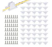 50 Pièces LED Néon Montage Clips En Silicone Étanche, Fixation Ruban Led Extérieur Avec Vis, Attache Ruban Led Néon Blanche Pour Bande LED De 5 Mm À 6 Mm, Installation Mur Plafond Décoration