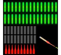 50 Pièces Lumière de Pêche de Nuit,4.5 x 37.5 mm Starlight Peche pour Pêche de Nuit,Vert Bâtons Lumineux pour Canne à Pêche,Glow Stick Pêche de Nuit