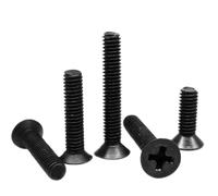 50 pièces M1 .2 .4 .6 M2 .5 M3 M4 GB819 Mini petit Micro boulon à vis à tête fraisée plate en acier noir(30mm,M4)