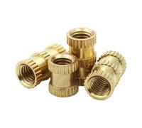 (50 pièces) M2 M2.5 M3 M4 M5 M6 M8 Écrou moleté à insertion thermique en laiton Écrous moletés encastrés en laiton à double passage for moulage par injection(Length 4mm,M3x OD4mm (50PCS))