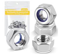 50 Pièces M5 Nylstop Écrous,Caianwin DIN985 Écrou Nylstop en Acier Inox A2 V2 Ecrou Frein Hexagona Autobloquant pour Vis, Boulons Filetés & Tiges Filetées