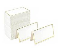 50 Pièces Marque Place, Cartons de Table,Cartes de Table de Mariage, Petites Cartes de Visite Vierges avec Bords en Feuille d'or pour Les Mariages, Banquets, événements