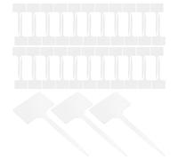 50 Pièces Marqueur de Plante de T, Plastique Blanc, Double Face | Surface Lisse sans Bavures, pour Semis en Godets et Plantes en Pot, Usage Jardinage Domestique