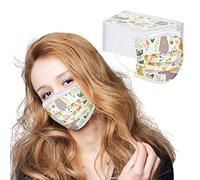 50 Pièces Masque Facial Adulte Protection jetable de la Bouche et du Nez avec Motif Papillon Imprimé Bandana Masque 3 Plis Contre la poussière Foulards en Tissu Multifonctionnel Foulards (#25)