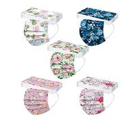 50 Pièces Masque Facial Adulte Protection jetable de la Bouche et du Nez avec Motif Papillon Imprimé Bandana Masque 3 Plis Contre la poussière Foulards en Tissu Multifonctionnel Foulards (#17)