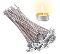 50 Pièces Mèche pour Bougie 15cm Pré Ciré Mèches de Bougie Mèche en Coton Tressé Accessoires pour Fabrication de Bougie