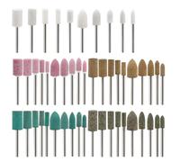 50 pièces mèches de polissage montées meulage polissage meules, outils de meulage laine/sésame/caoutchouc/peau de vache ensemble d'accessoires pour outils rotatifs tige de 3 mm