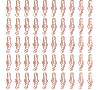 50 Pieces Metal Paper Clips,Creative Shape Music Paper Clips,Metal Music Paper Clips,Rose Gold Paper Clips For Stationery And Office Supplies