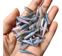 50 pièces Micro leurres de pêche souples 0.35g/35mm t-tail ver leurre petit appât artificiel gabarit Wobblers bar brochet matériel de pêche GD15 50PCS 01