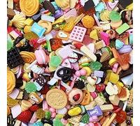 50 pièces mignon slime charmes ensemble mixte résine Flatback faisant des fournitures pour bricolage artisanat fabrication et ornement Scrapbooking perles assorties bonbons fruits gâteau ornement