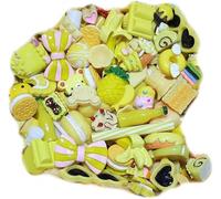 50 pièces mignon slime charmes ensemble mixte résine Flatback faisant des fournitures pour bricolage artisanat fabrication et ornement Scrapbooking perles assorties bonbons fruits gâteau ornement