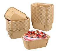 50 Pièces Mini Moules à Gâteaux en Papier, Mini Moules de Cuisson Rectangulaire en Papier Antiadhésif, Moules à Gâteau en Papier, Plat de Cuisson en Papier, pour mini Gâteaux, Petit Pain