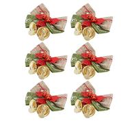 50 Pièces Mini Noeud avec Cloches pour l'Artisanat, Artisanat 50 Pièces Bowknot en Métal Durable Happy Vibes Traîneau Couronnes d'Arbre de Noël Décor Suspendu Largement Utilisé