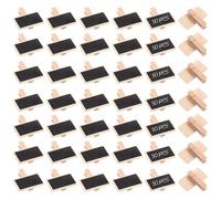 50 Pièces Mini Tableau Noir Bois, Etiquette Prix Chevalet Noir Rectangle, Mini Ardoise Rectangle Avec Clip Tableau en Bois étiquettes pour Mémo, Fête, Étiquette, Bar, Décoration Mariage, Marque Place