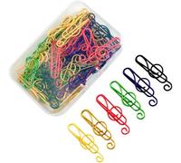 50 Pieces Music Note Paper Clips,Multi Coloured Metal Paper Clips,Metal Paper Clips For Office,School,Book,Document,Photo Paper