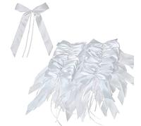 50 pièces Noeud Mariage Voiture Blanc Satin Voiture Decoration Noeud Ruban Voiture Mariage Blanc Noeud Rubans Déco pour mariage mariée voiture cadeau sac maison Vases Chaise Cadeaux Bonbons Wedding