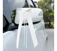 50 Pièces Noeuds Auto Mariage Décoration Voiture, Blanc, Noeuds pour Voiture Mariage, Décoration Noces Auto, Noeuds Antenne, Cadeau, Déco de Mariage Élégante