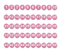 50 Pièces Nombres Magnétiques, 2cm Petits Chiffres Accents Magnétiques 1-50 Cercles Aimants Numérotés pour Salle de Classe Tableau Blanc Calendrier Réfrigérateur Maison École Bureau (Rose)