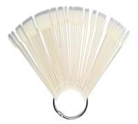 50 Pièces Nuancier Ongles Éventail en Plastique pour Manucure | Affichage des Couleurs, Organisation Facile, Matériau Robuste, pour Débutants et Experts, Blanc