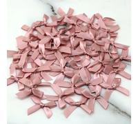 (50 pièces) nœuds de ruban colorés 4*4cm, petite taille, ruban de Satin en Polyester, fleur, décoration artisanale DIY Brume bleue