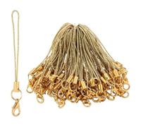 50 Pièces Or Sangle Cordon Téléphone Portable Simple pour Porte-clés Clés,Boucles Charme Téléphone Portable avec Mousqueton,Sangle Téléphone Portable Cordon pour Pendentifs Porte-clés USB