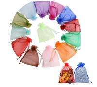 50 Pièces Organza Pochette Cadeau, 15 x 20 cm Sacs Organza, Marriage Sacs à Cordon Coloré, Sachet Bonbons Anniversaire, Pochon Bijoux, Petit Sac Cadeau de Lavande, pour Les Festivals de Mariage